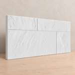 Placa de yeso blanco mate modelo Mármol, 52 × 26 cm