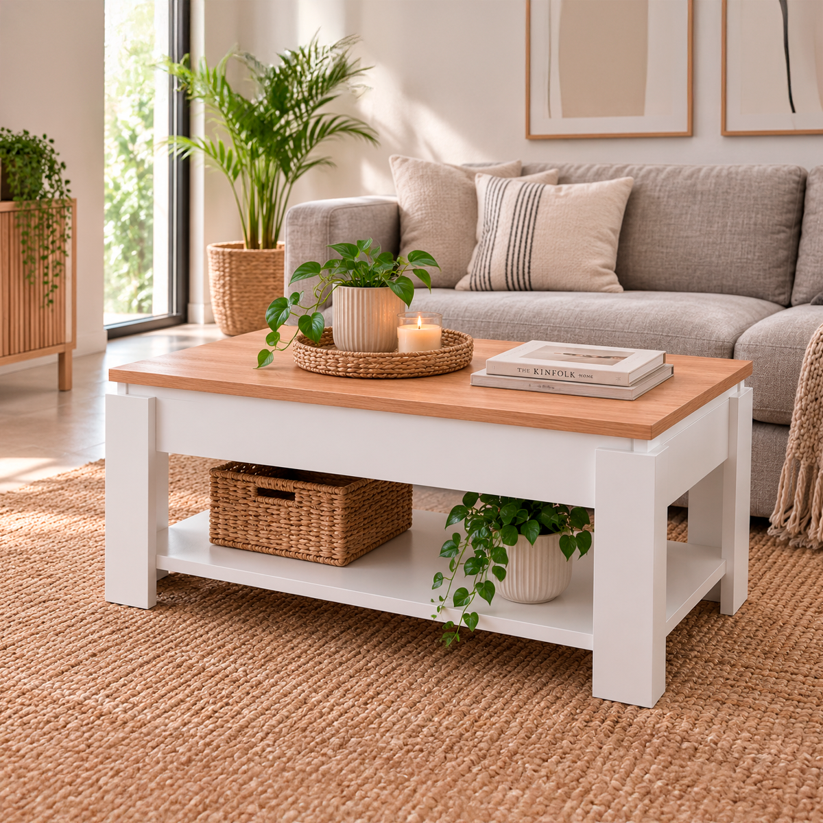 Mesa ratona elevable tapa paraiso - blanco 4