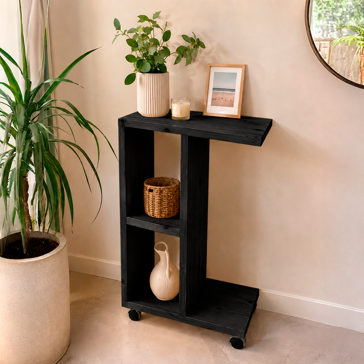 Mesa de arrime pino - Negro 3